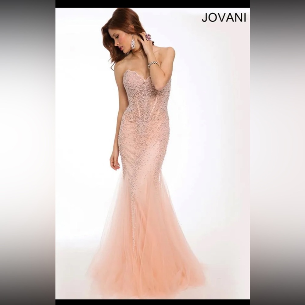 Designer: Jovani. Style# 98047 Color: Blush Size:2